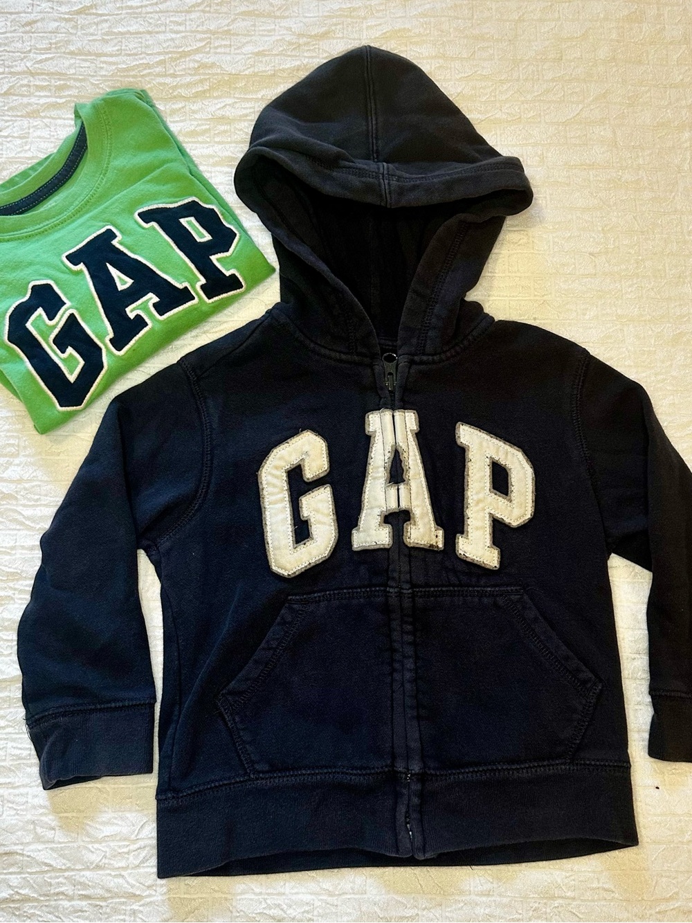 Baby GAP Bundle - Navy Zip Hoodie 4T & Green Long Sleeve Shirt 3T